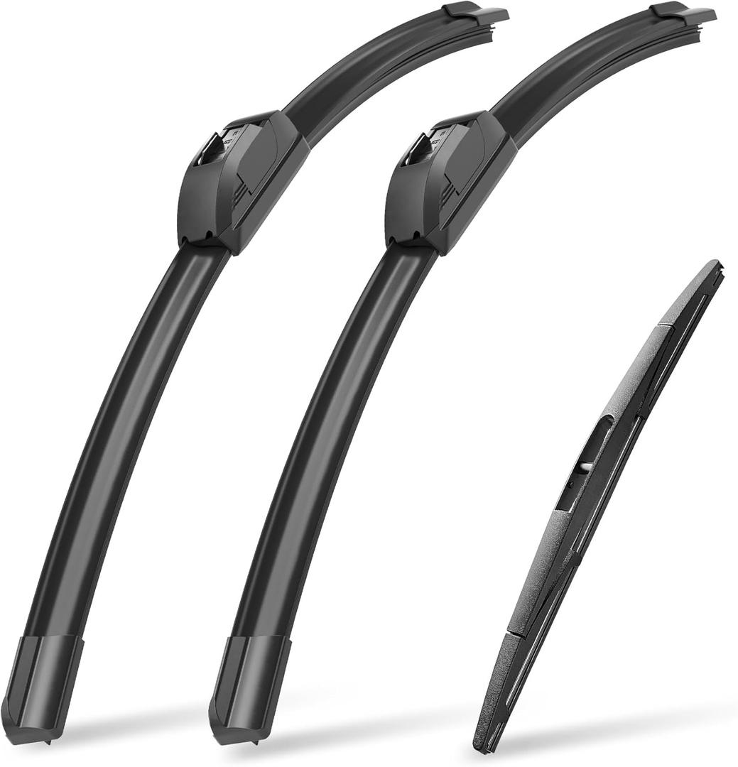 Raidbee 16"+16" Windshield Wiper Blades with 12" Rear Wiper Blade Automotive Replacement Set for Jeep Wrangler JL 2021 2020 2019 2018 Genuine OEM Quality (Set of 3)