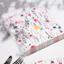 2 x Premium Designer Paper Napkins, 3-Ply 6.5 x 6.5-inches Fold Disposable Decorative Lunch Dinner Napkin (01-1.Fresh Bouquet Floral 20-Count, 6.5"x6.5",Luncheon Size)