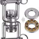 BeneLabel Dual Hanging Rings Hammock Swing Hanger, Swivel Stainless Steel Mounting Bearing Set D Shape Open Loop for Indoor Outdoor Playground Chair Yoga Rope Punching Bag Sandbag
