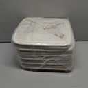 Mangata Canvas Storage Boxes, 9.8 Inch Cube Storage Bins Set of 6 for 10 Inch Cabinets, Fabric Baskets with Cotton Rope Handle for Organizing Clothes Nursery Home (Khaki/White)