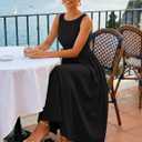 ZESICA Women's Spring Sleeveless Cocktail Dresses 2026 Summer Crewneck Flowy Wedding Guest Party A Line Midi Dress (M)