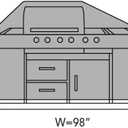 Covermates Classic Island Grill Cover - All-Weather Heavy Duty Outdoor BBQ Cover with Mesh Vents, Water-Resistant 12-Gauge Vinyl Protection for Large Island Grills, 98 Inch, Classic Tan