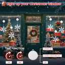BHCLIGHT 3 Pack Christmas Window Lights, Cool White Snowflakes, Battery Operated Christmas Window Decorations Light up with Suction Cup and Timer Function for Window Glass Wall Decor