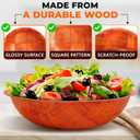 6 Pack Wooden Salad Bowls - 8"Wx2"H Holiday Wooden Salad Bowl Set for Pasta, Fruit or Side Dishes, Glossy & Easy to Clean Surface, for Party Dinners, Brunches, Weddings, Great Mothers Day Table Decor