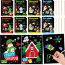 2 x DIYASY 8 Set Christmas Scratch Crafts Arts Paper, Xmas Coloring Crafts Gifts for Kids Scratch Party Favors Winter Holiday Gifts DIY Classroom Prizes