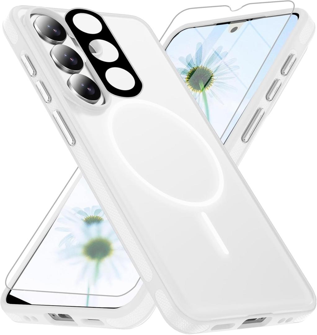 for Samsung Galaxy S26 Case[Compatible with Magsafe] [15 FT Military Grade Drop Protection] with Screen Protector & Lens Protector, Non-Slip Shockproof Case for Galaxy S26 (Clear)