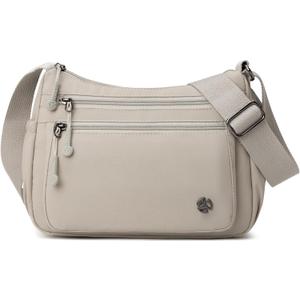 Crossbody Bags for Women Waterproof Nylon Shoulder Bag Roomy Multiple Pockets Messenger Purses Handbags (White)