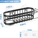Cisily Kitchen Sink Caddy Sponge Holder in The Sink, Stainless Steel Kitchen Sink Organizer, Brush Holder, Dish Cloth Hanger, Sink Stopper Holder with 2 Installation Ways (Suction & Adhesives (Black)
