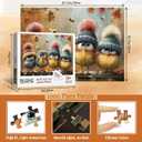 Funny Fall Bird Puzzles for Adults 1000 Pieces Cute Chicken Art Pretty Nature Autumn Landscape Jigsaw Puzzles Impossible Aesthetic Hard Difficult Challenging Puzzle as Family Game
