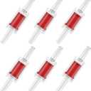 Pawfly 6 PCS Aquarium Check Valves for Common Air Pumps Red Plastic 1-Way Non-Return Valves Pump Protectors for Standard 3/ 16 Inch Airline Tubing Fish Tank Accessories for Aeration Setup