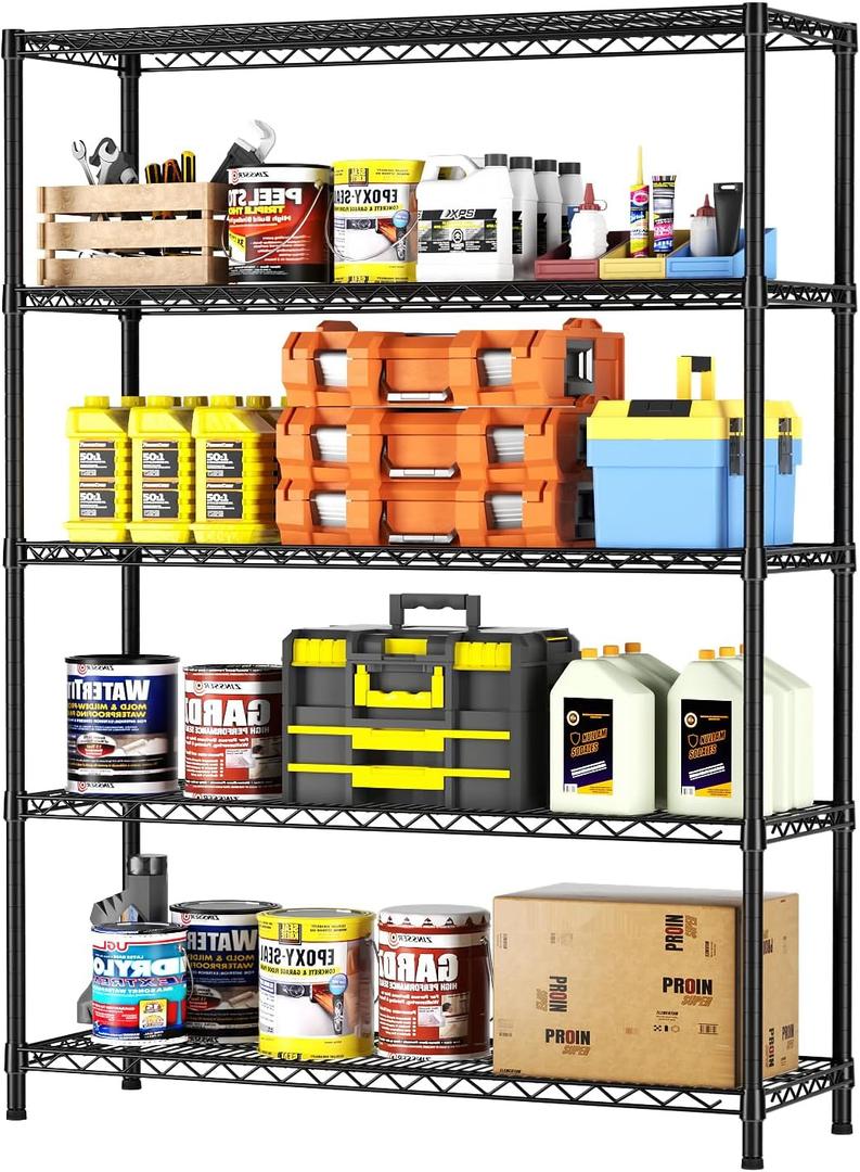 SINGAYE Shelf Closet Wire Shelving：Adjustable Metal Unit for Laundry Room Organization Bathroom Kitchen Home Garage Storage Pantry Rack Shelves