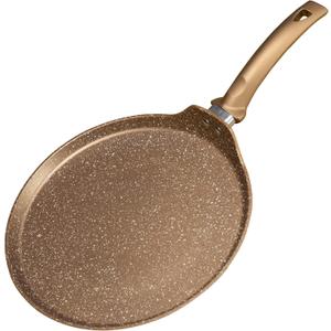 Innerwell 11 inch Nonstick Crepe Pan, Granite Coating Flat Skillet Dosa Tawa Tortilla Pan, Large Pancake Griddle Comal Pan, Compatible with All Stovetops, PFOA Free (Gold)