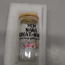BEHIFL Christmas Grandmother Gifts For Mom Nana Great Nana Glass Coffee Cup With Lid And Straws 14oz - christmas Glass Cup gifts For Grandma