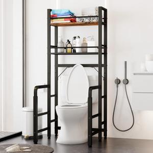 Toilet Safety Rail with Storage, Adjustable Toilet Handles for Elderly & Seniors, Handicap Bathroom Accessories, Easy Installation Bathroom Toilet Grab Bar Fit Any Toilets