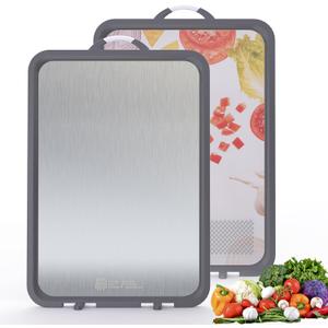 Titanium Cutting Board - New Titanium Cutting Boards for Kitchen Double Sided Non Toxic Titanware Cutting Board, Ideal Charcuterie & Chopping for Meat, Cut Easy Clean Chopping Board (14"L x 10"W)