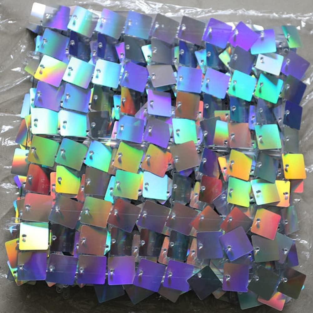24 Pannel Sparkling Sequin Shimmer Wall Backdrop Glitter Air Active Stunning Iridescent Mirror 3d Disco Wedding Event Birthday Decorative Decoration Rainbow Silver Reflective Fashion Party Photobooth 1ft x 1ft