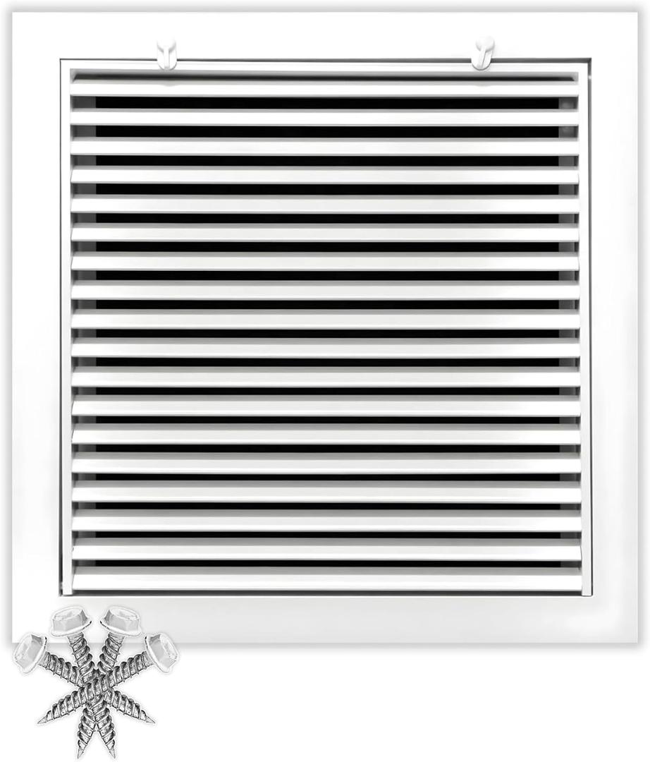 24" X 24" Aluminum Return Filter Grille for 1" Filter - Easy Airflow - Linear Bar Grilles [Outer Dimensions: 26.5w X 26.5h]