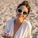 FEISEDY Trendy Square Aviator Sunglasses Women Men, Vintage Rectangle Stylish Frame UV400 Sun Glasses B9122 (White)