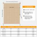 HOMEDEMO Outdoor Roller Shades for Patio, 5'W x 8' H Roll up Shade for Outside, Sun Roller Shade Cloth Roll Blinds Cordless Waterproof for Porch Gazebo Pergola Balcony Backyard Khaki