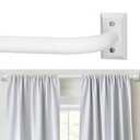 White Curtain Rods, Room Darkening Rod for Windows 48 to 90 Inches(4-7.5Ft), Wrap Around Curtain Rod, Heavy Duty Blackout Drapery Rods, Modern Decorative Window Treatment, White