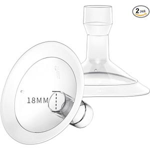 18mm Oval Flanges Breast Pump Parts Compatible with Medela Breast Pumps PersonalFit, Maxflow, Freestyle Flex Swing Maxi Connector