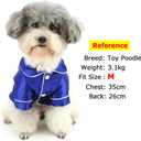Zunea Small Dog Pajamas Shirts for Size Dogs Soft Faux Silk Lapel Puppy Sleepwear Clothes Two-Legged Indoor Pjs Shirt Outfits Chihuahua Yorkie Pet Holiday Party Apparel, Blue, S