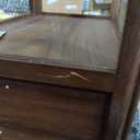 Walnut Wood & Glass Storage Cabinets Desktop Organizers Countertop with Drawers (SYJ-SCWD02)