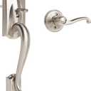 Schlage FE285 CAM 619 FLA LH Camelot Front Entry Handleset with Left-Handed Flair Lever, Lower Half Grip, Satin Nickel