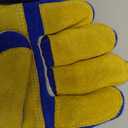 RAPICCA Welding Gloves Fire Heat Resistant: Blue 16IN 932 - Fireproof Leather For Stick Mig Flux-Core Welder Forge Blacksmith Fireplace Wood Stove Fire Pit Grill Oven Furnace Handling Dry Ice