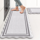 KIMODE Anti Fatigue Kitchen Mats, Light Grey Kitchen Rugs, Padded Kitchen Mat for Floor, Comfort Standing Desk Mat, Cushioned Kitchen Mats for Floor 2 Piece for Laundry Office Sink 17"x47"+17"x29"