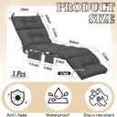 Kigley Outdoor Chaise Lounge Cushions with 3 Side Pocket 74.5 x 22 x 4.7 Inch Patio Chaise Lounge Cushion, Water-Repellent and Fade-Resistant Tufted Summer Replacement(2 Pcs,Dark Gray,Solid Color)