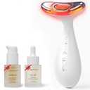 3-in-1 for Aurora Red Light for Face & Neck Beauty Massager, with Suction, Vibration, Heat, 3 Light Therapies for Skin Glow, Face Lift, Neck Firm, White