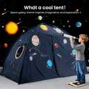 Tiny Land Space Galaxy Bed Tent for Kids Sleep Bed Canopy with 9 Planets Design, Easy-to-Install Indoor Kids Play Tent, Imaginative Playhouse, Ideal Gift for Boys & Girls 77" x 40" x 46"