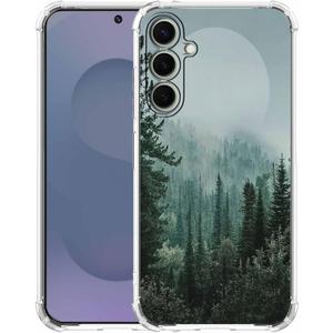 Woods Forest Landscape Phone Case Compatible with Samsung Galaxy S25,Mist Forest Mountain Sunrise Sunset Pattern,Soft TPU Shockproof Case for Galaxy S25