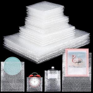 Jetec 100 Pcs 5 Sizes Bubble Pouches Bags Bubble Bags for Shipping Packing Cushion Wrap Pockets Bubble Moving Supplies for Dishes and Glasses, China Cups, Glassware Mugs Packaging (Clear, Multi Size)