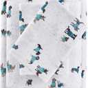 Intelligent Design Cozy Soft 100% Cotton Flannel Print Animals Stars Cute Warm, Ultra Soft Cold Weather Sheet Set Bedding, Twin, Teal Dogs 3 Piece