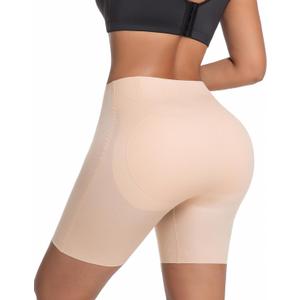 Stoto Butt Lifting Shapewear with Butt Pads Padded Underwear for Women Booty Lifting Panties Tummy Control Shaper Shorts (Medium, Beige)