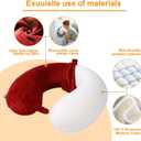 Travel Pillow,100% Pure Memory Foam U Shaped Neck Pillow,Super Lightweight Portable Headrest Great for Airplane, Car,Home,Office,Sleeping Rest (Wine red)