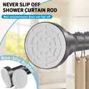 ZYRW Black Shower Curtain Rod 36-98 Inches (3-8.2ft) Non Rust Adjustable Shower Rod Spring Tension Non Slip No Drilling Stainless Steel Shower Rods for Bathroom Window