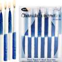 Rite Lite Natural Chanukah Candles, Pack of 45 Candles, Hanukkah Candles Bulk, Two Tone Hanukkah Candles for Menorah (Blue & White)