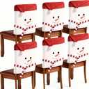 homyfort Christmas Chair Covers Set of 6 - Removable Washable Chair Back Covers for Dining Chairs, Holiday Party Decor for Families & Hosts (Red-01)