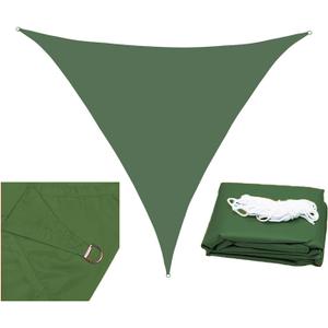 Triangle Sun Shade Sail, Waterproof Shade Sail Shade Canopy Outdoor Awning,Canopy Sunshade Cover for Patio Garden Yard Deck Pergola Backyard (3*3*3m/9.8*9.8*9.8ft, Dark Green)