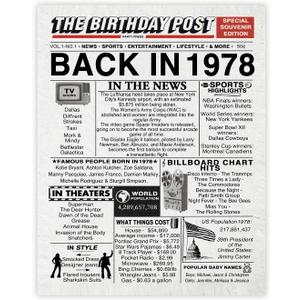 48th Birthday Poster Unframed - Back In 1978 Newspaper - Happy 48th Birthday Gifts for Men Women Vintage Retro Born In 1978, 8x10 Inch Bday Party Decor Decoration 2 Pieces 