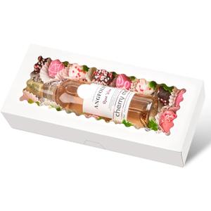 Ocmoiy 20 Pack Cookie Boxes, 16x6.5x2.5 Inch Bakery Boxes with Window, Auto-Popup Treat Box for Chocolate Covered Strawberries, Cocoa Bombs, Donuts, Muffins, Pastries