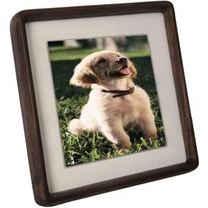 16x16 Picture Frame Wood 12x12 with Mat, Natural Solid Walnut Wooden Photo Frames with Tempered Glass for Hanging Displaying Horizontally or Vertically