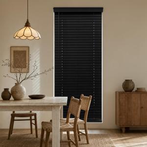 MR.DANCE 2" Cordless Faux Wood Blinds for Indoor Windows, Embossed Design, 33.5"W x 72"H