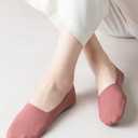 Women's No Show Socks 6/8 Pairs, Low Cut Liner Thin Ice Silk Non Slip Hidden Invisible Socks Cool And Breathable (6 Dark pink)