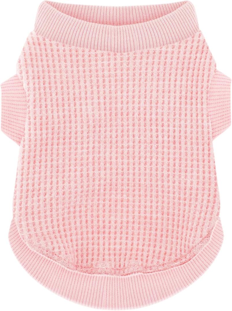 Cozy and Functional Dog Shirts for Small Puppies: Stretchable Pink Attire with Easy-On Design, Ideal for Chihuahuas and Yorkies - Enhance Comfort and Playfulness on Chill Days, Medium