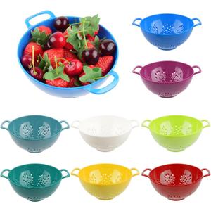 8 Pcs Mini Colander for Kitchen, Colored Plastic Strainer Small Fruit Strainer Bowl with Double Handles, Durable Berry Colanders Food Strainers for Fruits Vegetable Pasta Kitchen