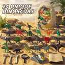 Uregoio 24 Unique Dinosaurs Excavation Kit, Jumbo Dino Egg Dig Kit Toys with Tools & Learning Cards, STEM Science Experiments Gift for Kids 3-12 Years OldEaster Birthday Party Favors for Boys & Girls